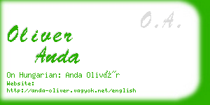 oliver anda business card